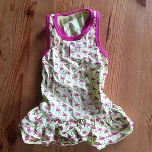 Pink flamingo  doggy dress